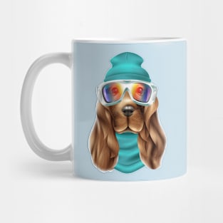 Cute Spaniel Dog in Glasses Mug